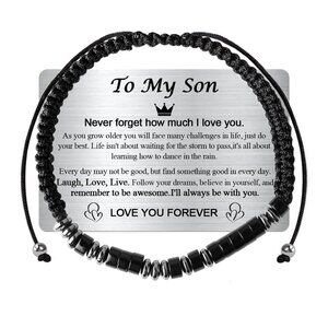 Morse Code 'I LOVE YOU' Bracelet for Son - Adjustable, Handmade